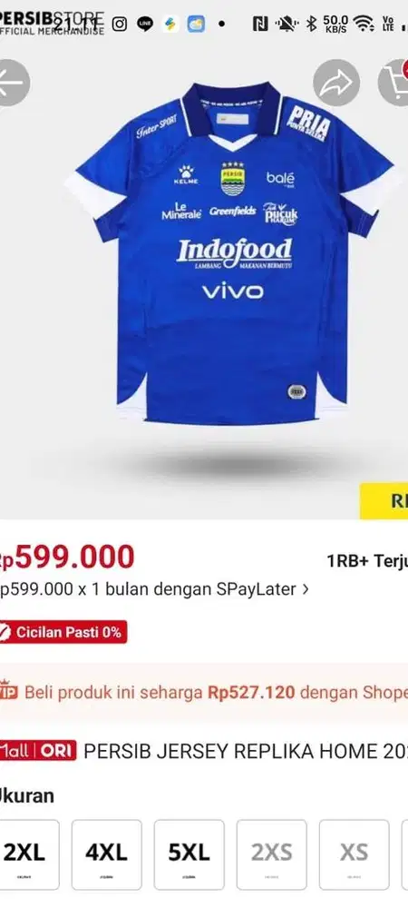 Kaos Jersey Persib