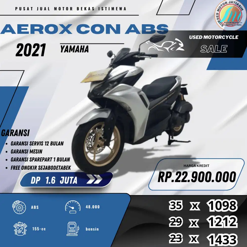 YAMAHA AEROX C ABS 2021 DP&ANGSURAN TERMURAH SYRT KTP&KK(SUKSESMOTOR)