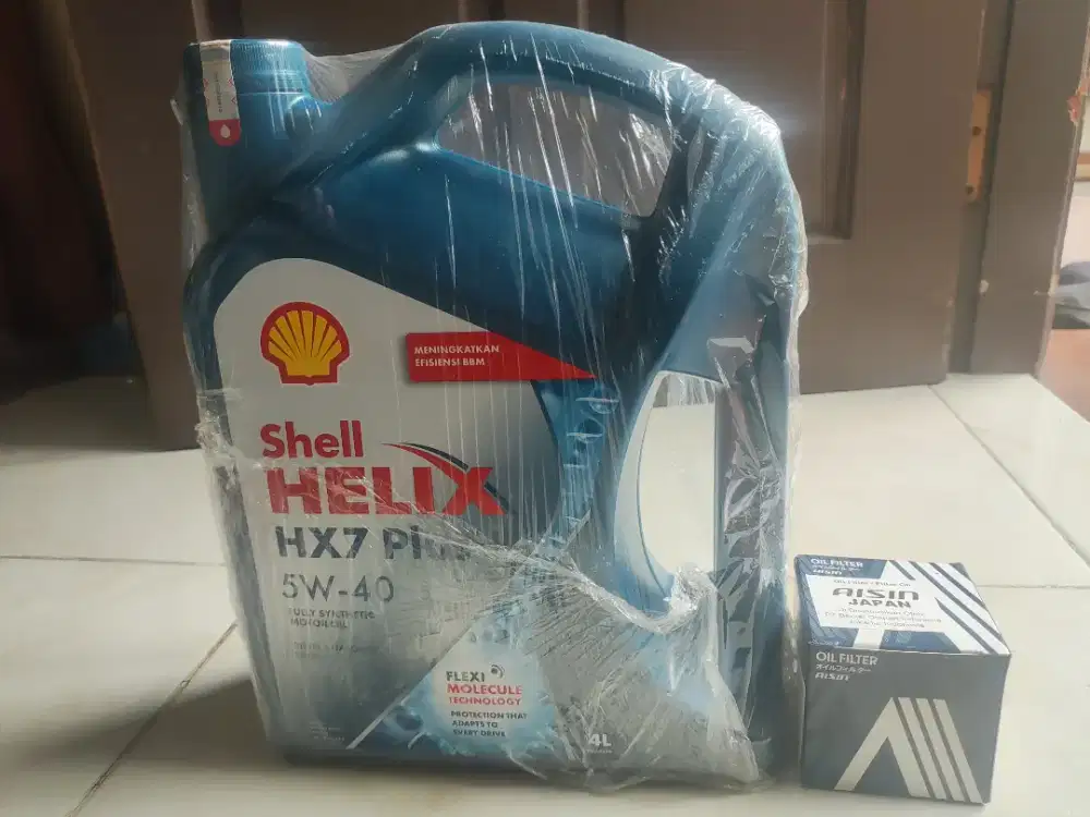 Oli mesin mobil shell helix HX7 5W-40 full synthetic + filter oli