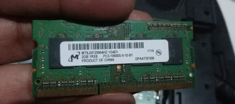 RAM LAPTOP MICRON 2GB 1Rx8 PC3-10600S/1333MHZ DDR3