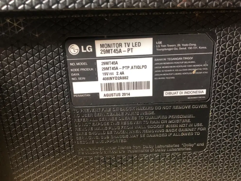 TV LG 29” normal dijual karena ganti tv digital baru