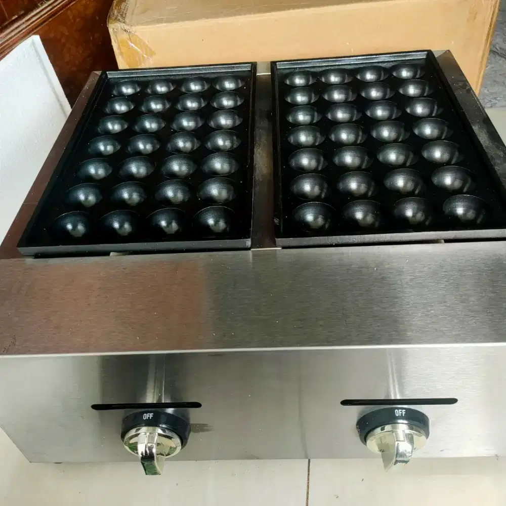 Mesin Takoyaki mesin Fish Pellet Grill Dua Tungku (SC-X113R-1)