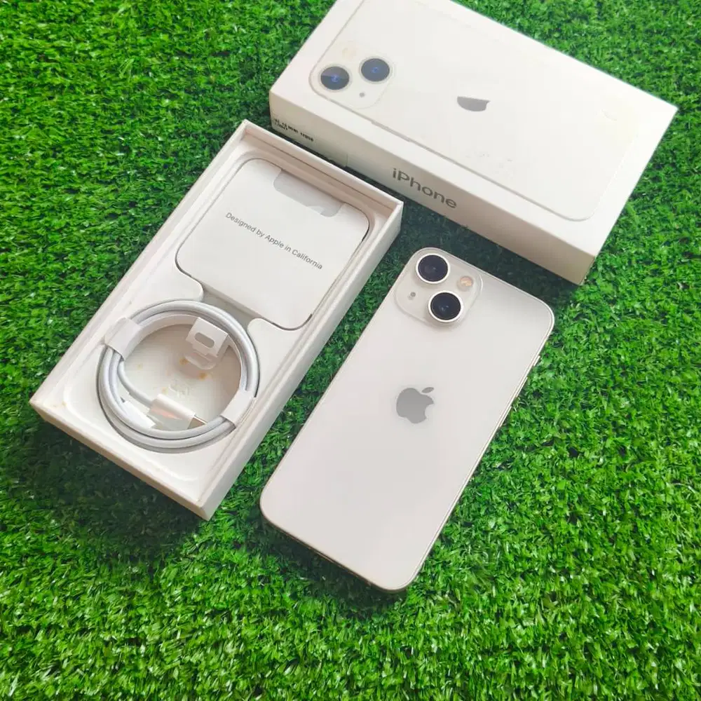 iPhone 13 Mini 128GB Starlight BH 82% ada dent fullset ori ex inter