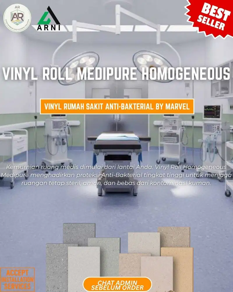 Vinyl Roll Medipure Homogeneous | Vinyl Roll Rumah Sakit, Klinik, Lab