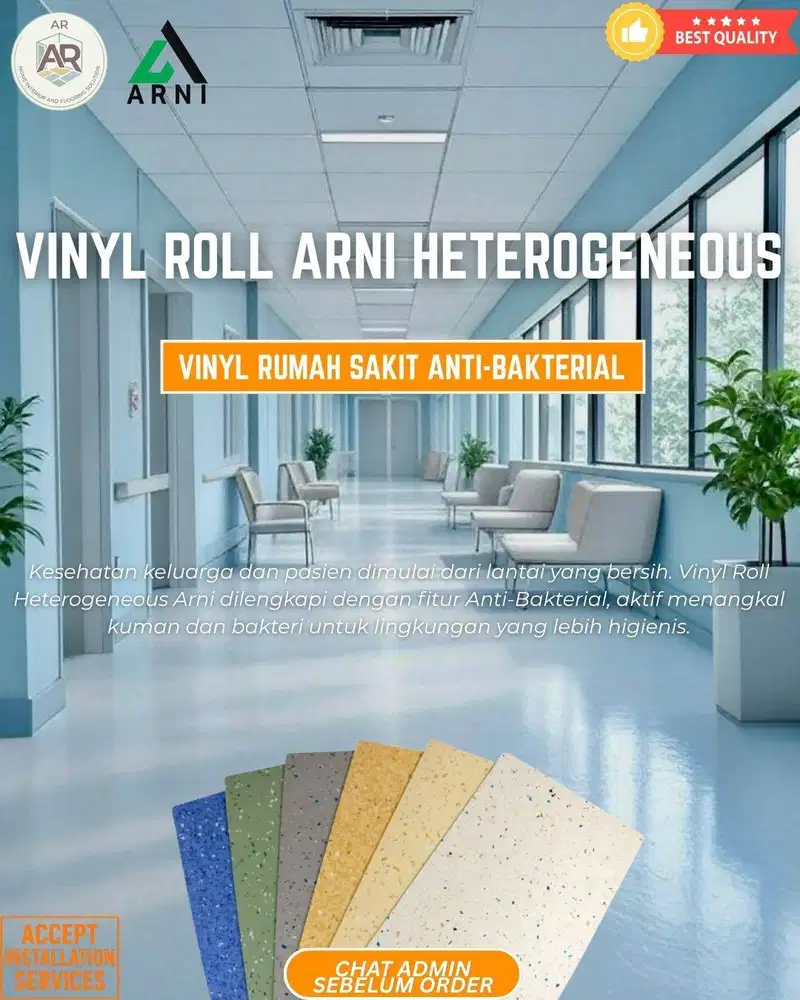Vinyl Roll Arni Heterogeneous | Vinyl Rumah Sakit, Klinik Anti-Bakteri