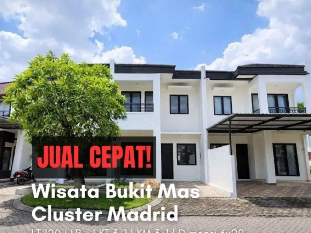 Rumah Wisata Bukit Mas, Cluster Madrid NEW, MINIMALIS, ROW JALAN 3 MOBIL
