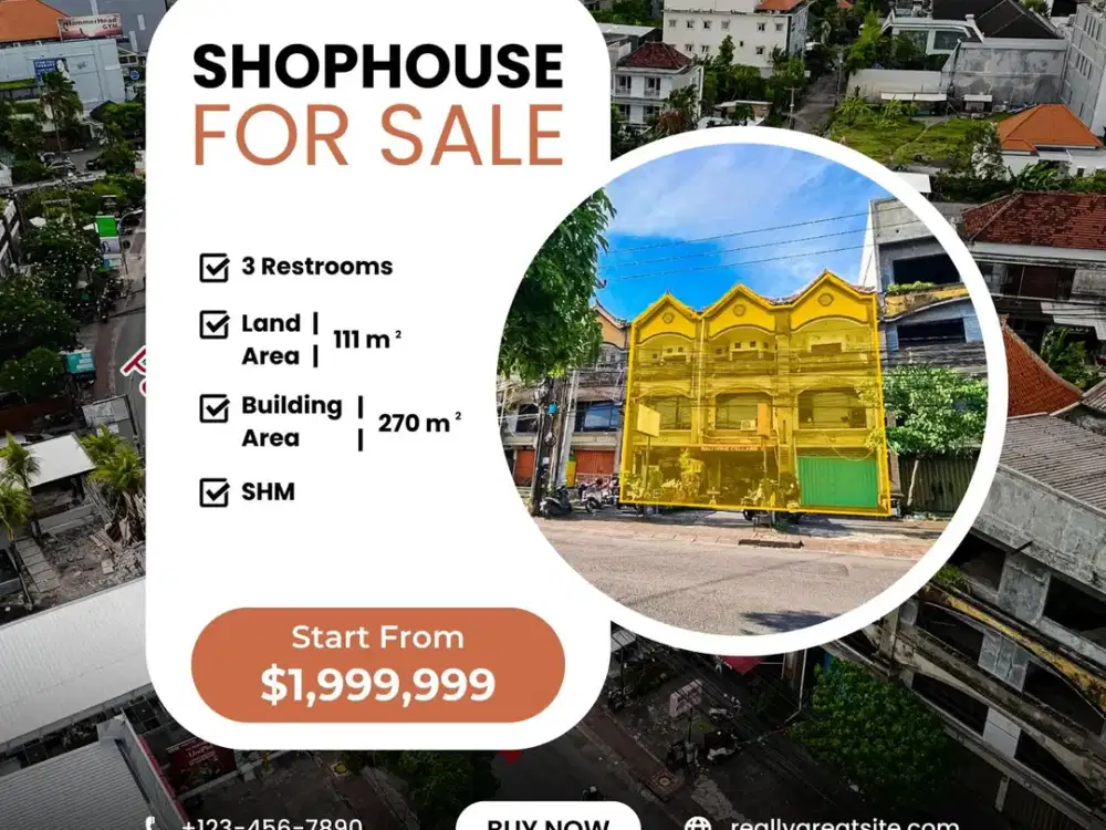 DIJUAL RUKO JALAN UTAMA NAKULA LEGIAN KUTA LOKASI SANGAT STRATEGIS