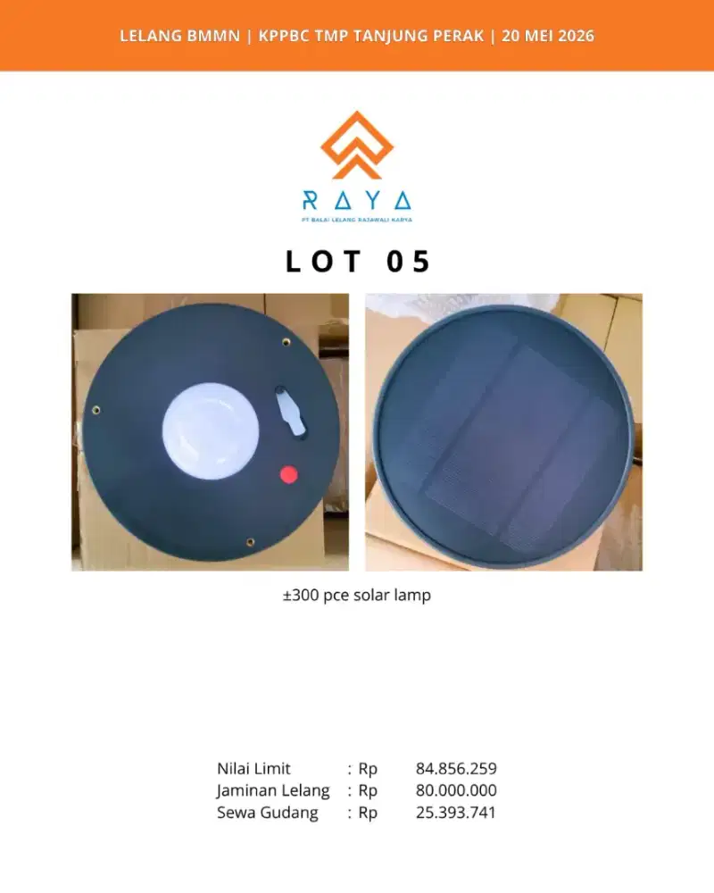 SOLAR LAMP (300 PCS)