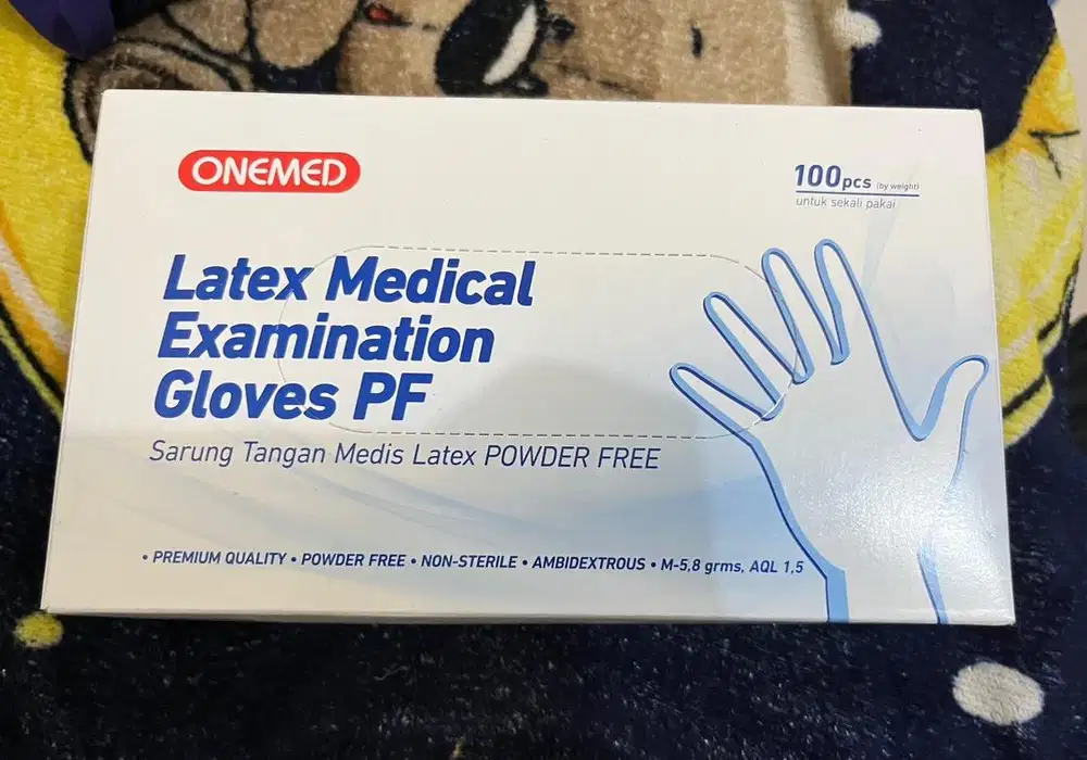 Sarung Tangan Latex Onemed Exam Glove Powder Free Putih isi 100 Uk XS