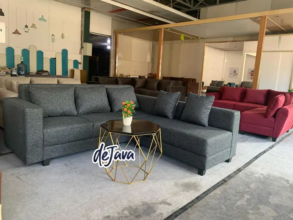 Sofa tamu L putus murah