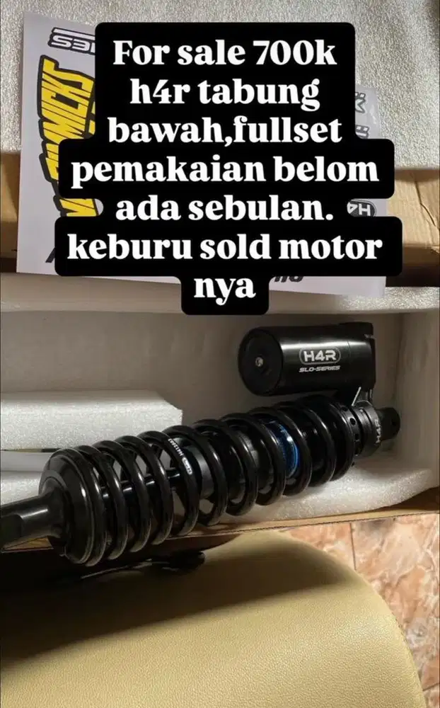 Shock h4r Slo Series Tabung Bawah 330 mm Black Fullset