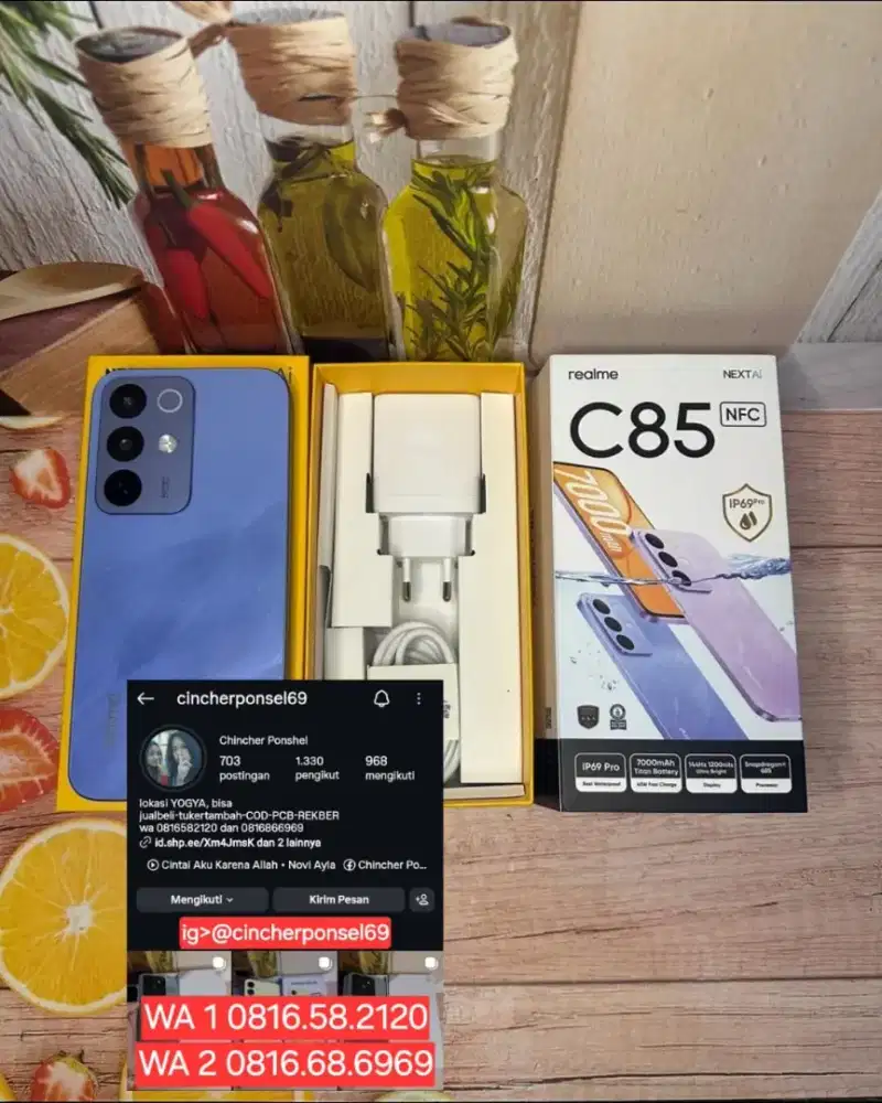 Jual hp likenew Realme C85 NFC 8/256GB istimewa