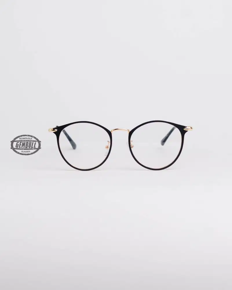 Gembull Glasses - Kacamata Semi Bulat Full Besi Elegan - Tayana 03