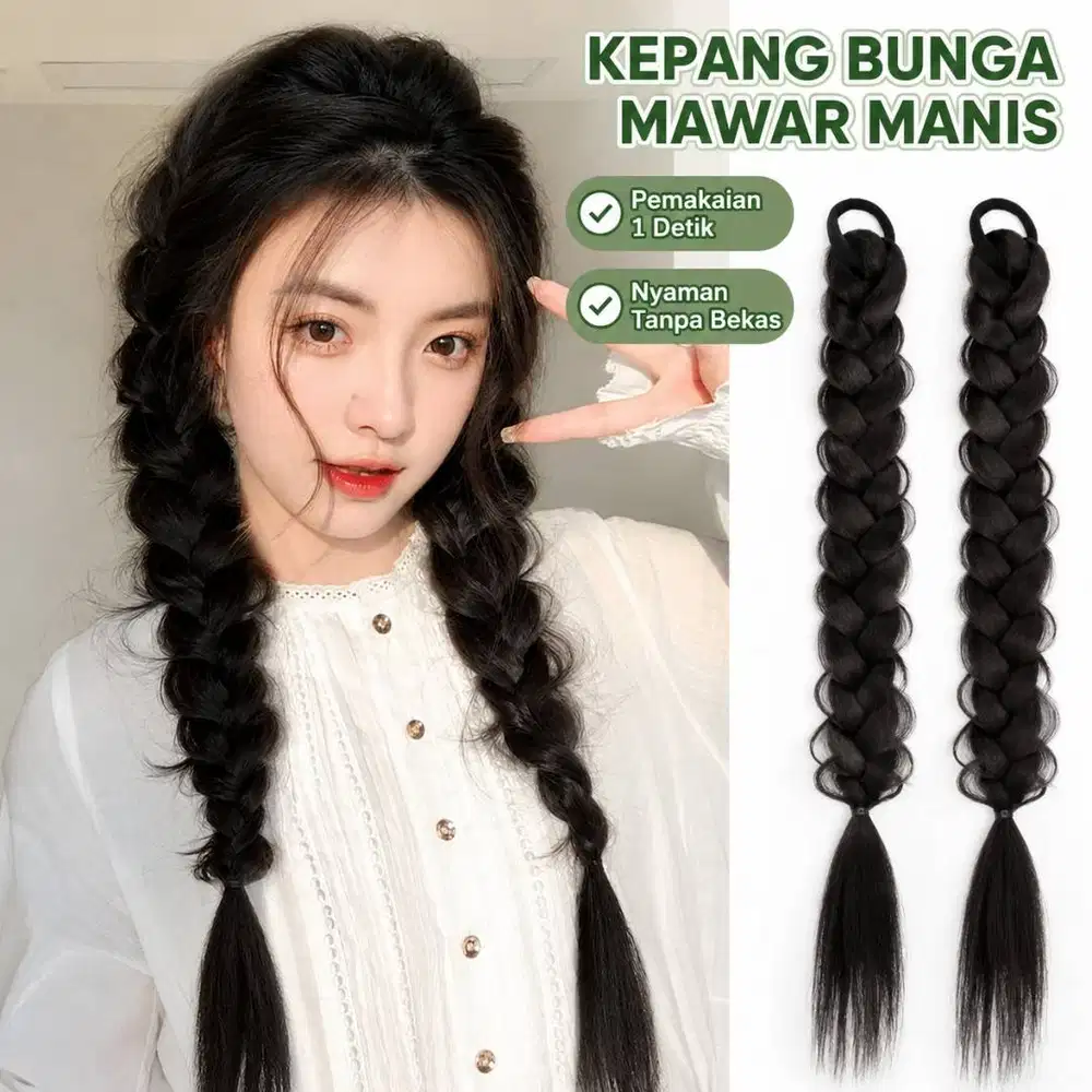 Rambut Kepang Rambut Sambung Asli Kepang Box Braids Rambut Kepang