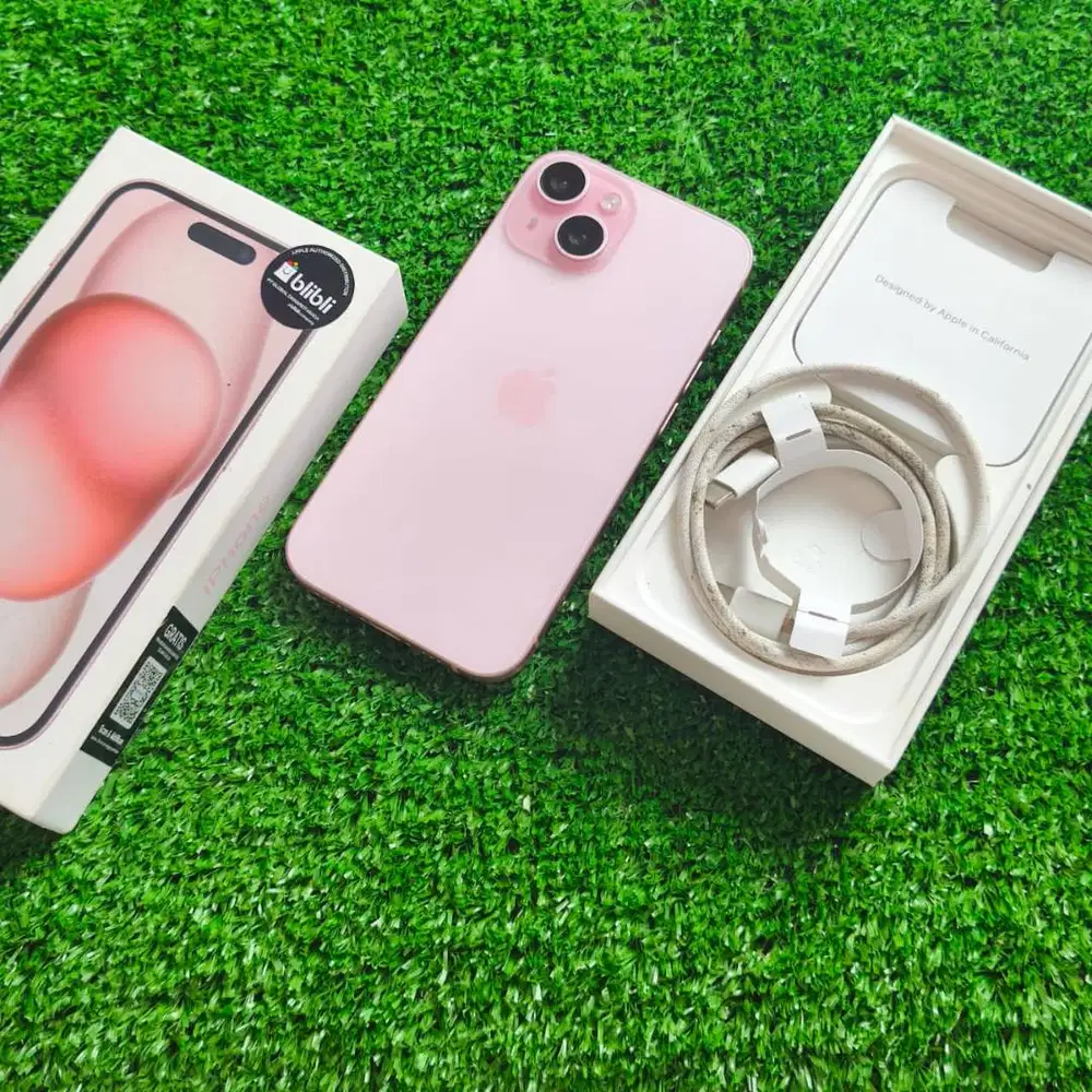 iPhone 15 128GB Pink BH 84% kondisi 98% mulus fullset ori ex Resmi