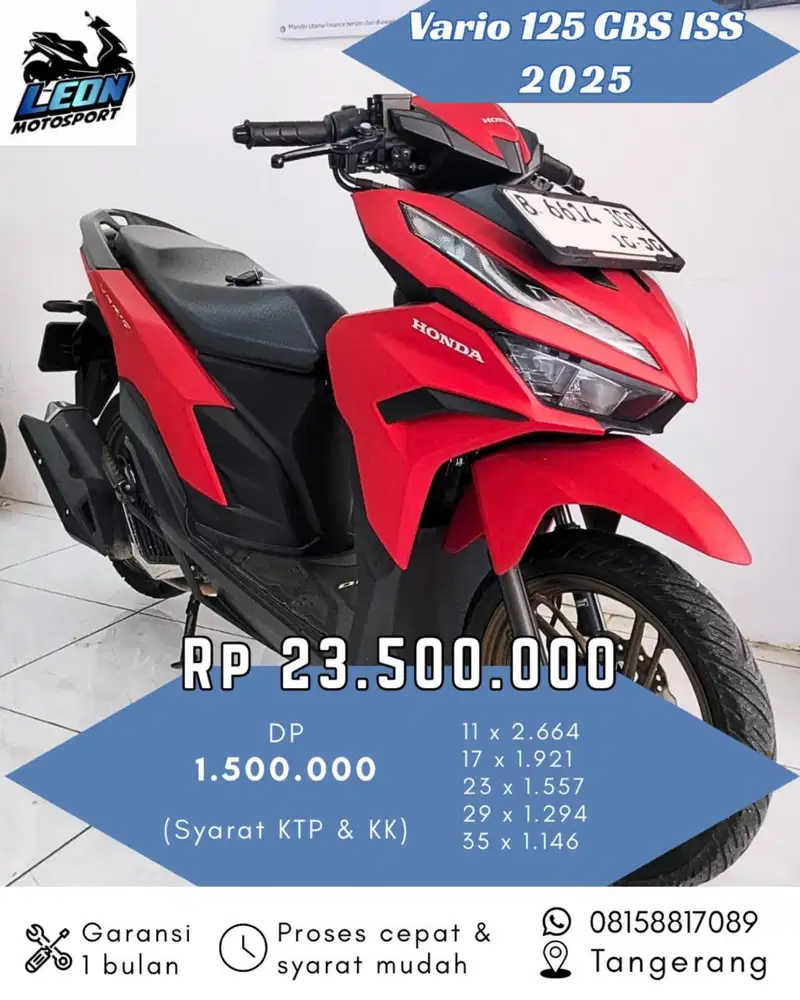 Vario 125 CBS ISS 2025, jual beli motor seken