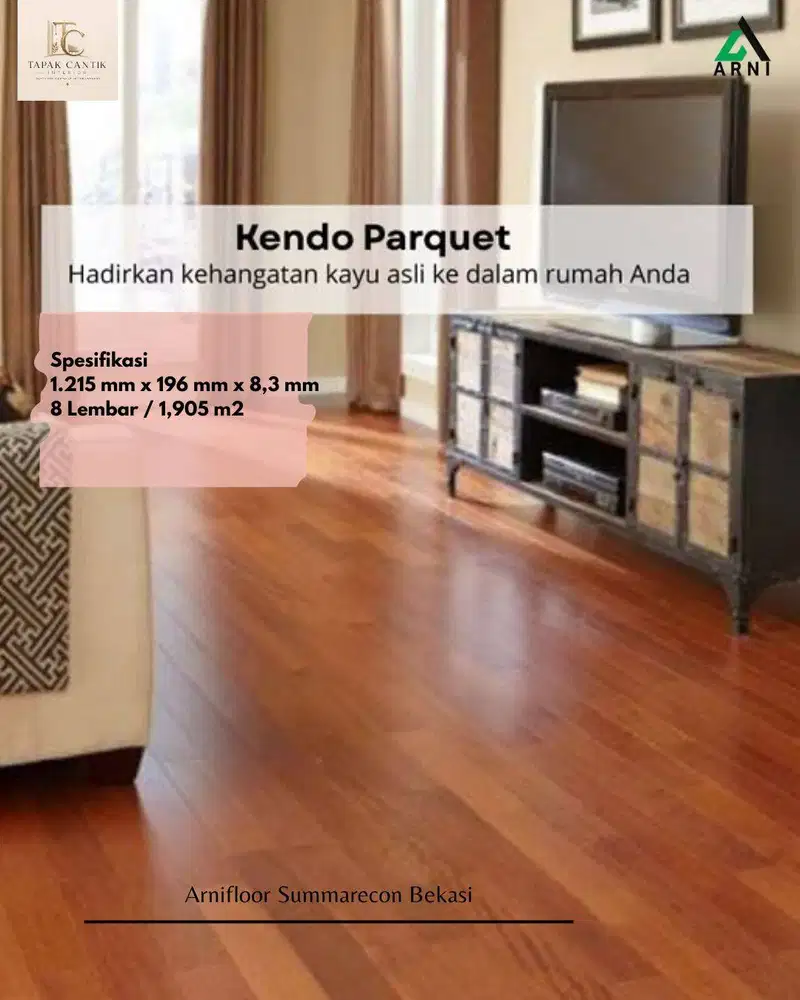 Dekorasi lantai parquet kendo anti gores dan tahan lama