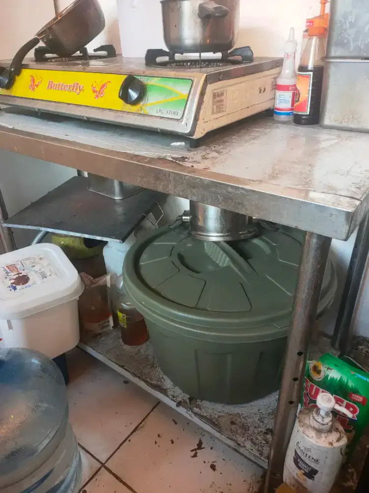 meja stainless 2 susun