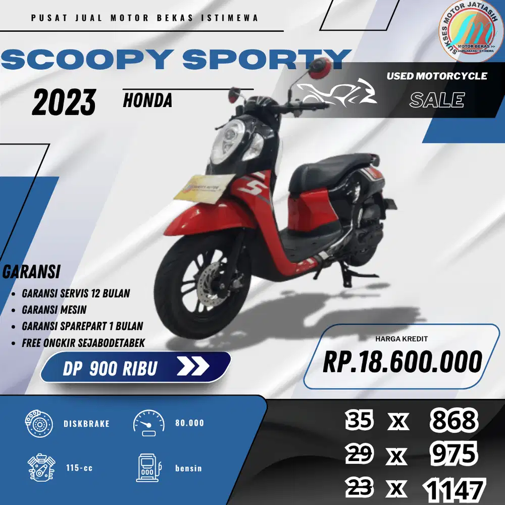 HONDA SCOOPY SPORTY 2023 DP&ANGSURAN TERMURAH SYRT KTP&KK(SUKSESMOTOR)