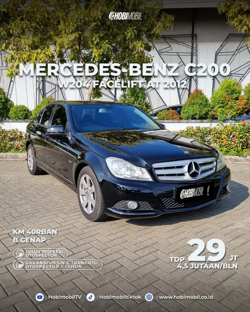 Mercedes Benz c200 1.8 w204 at 2012 garansi mesin dan transmisi