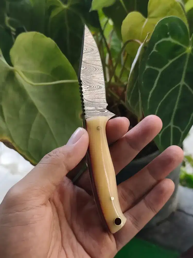 Pisau skiner baja damascus