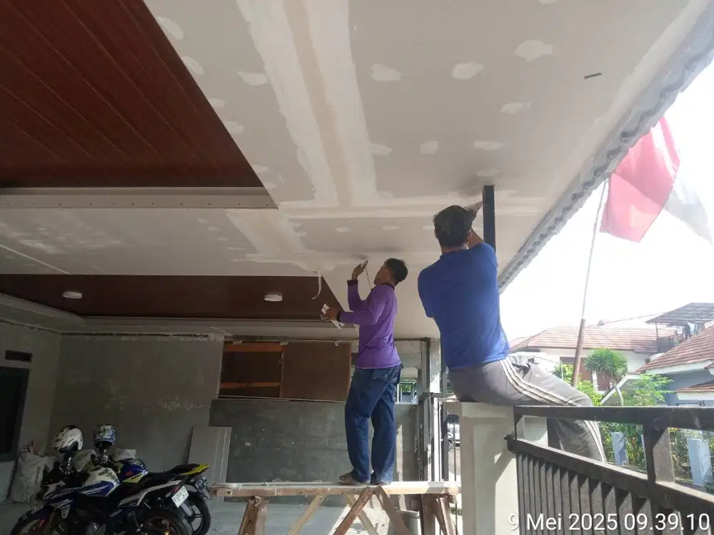 Dekor rumah dengan gypsum kombinasi PVC jasa panggilan freelance murah