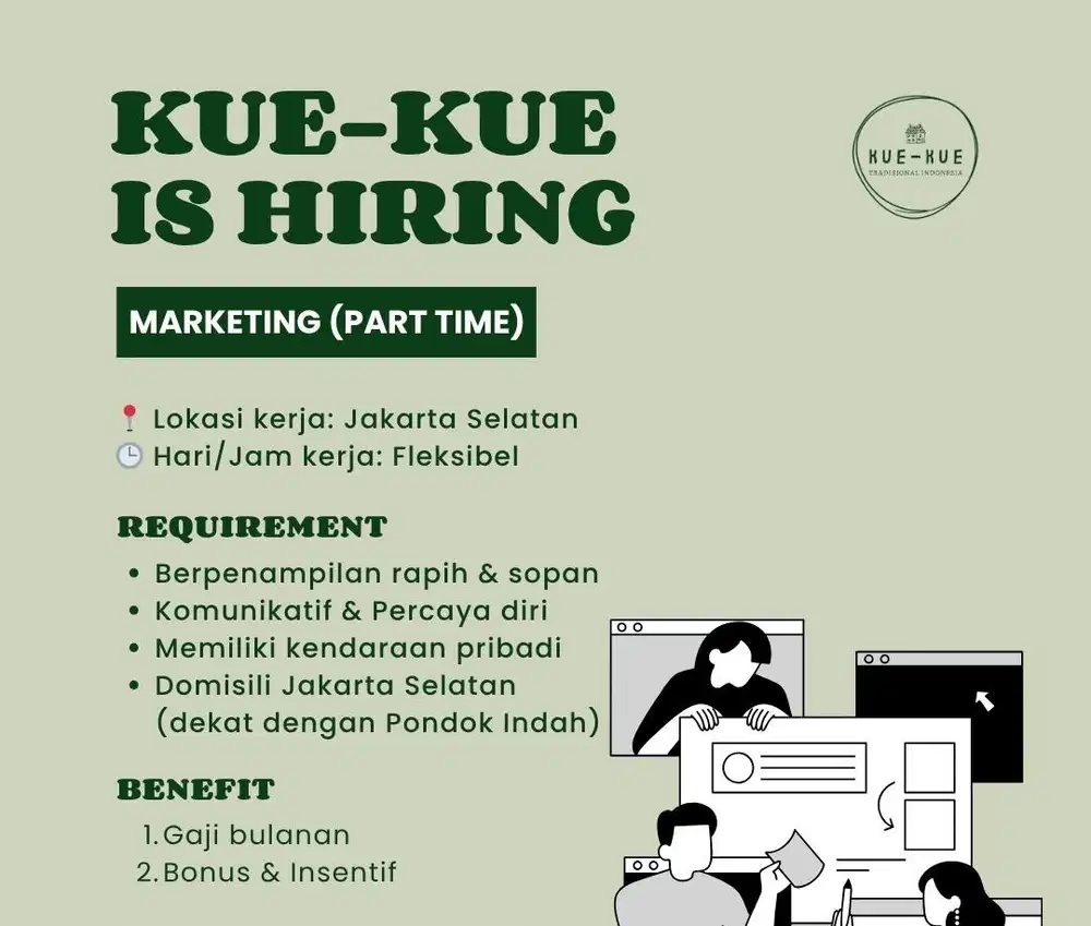 Lowongan Kerja Outlet Crew (Full Time) & Marketing (Part Time)
