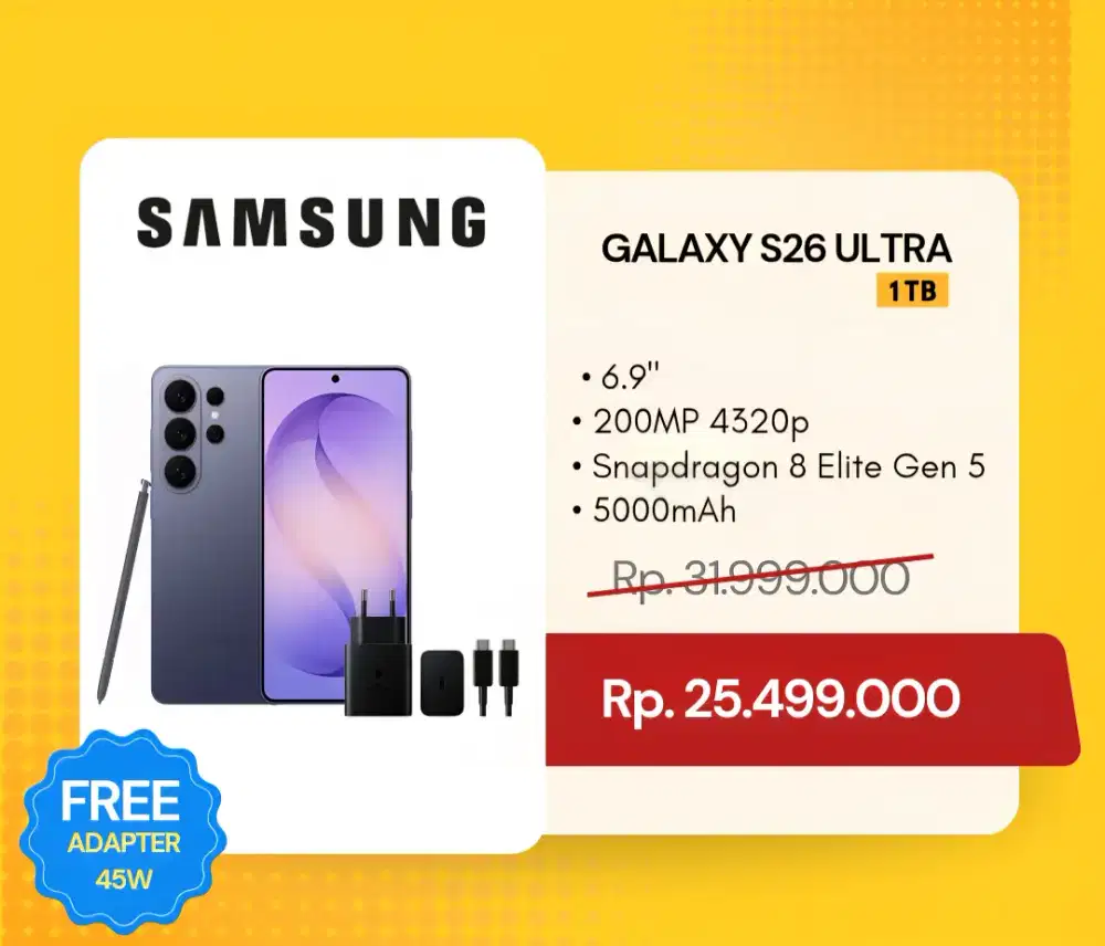SAMSUNG GALAXY S26 ULTRA 1TB GARANSI RESMI
