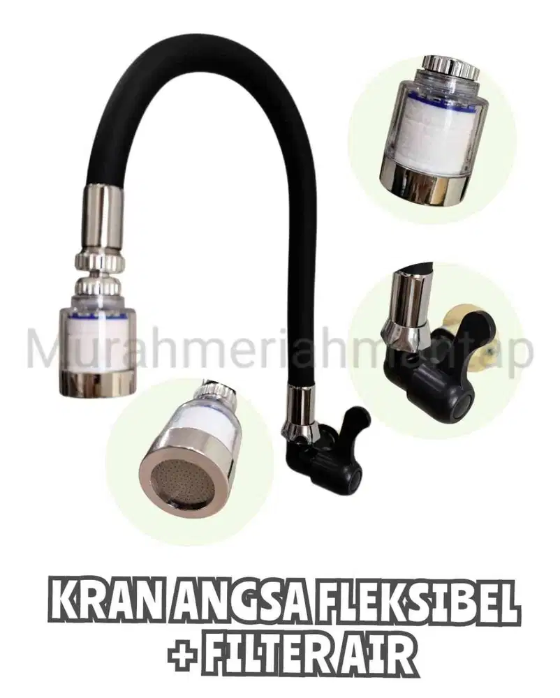 KRAN CUCI PIRING  FLEKSIBEL HITAM FILTER / KRAN ANGSA KARET HITAM
