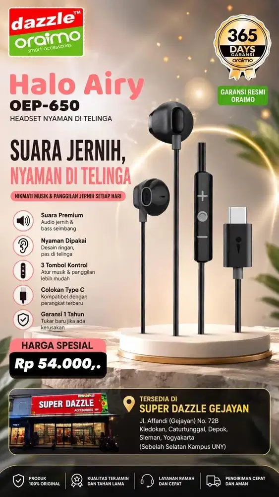 Headset Type C Oraimo OEP-650