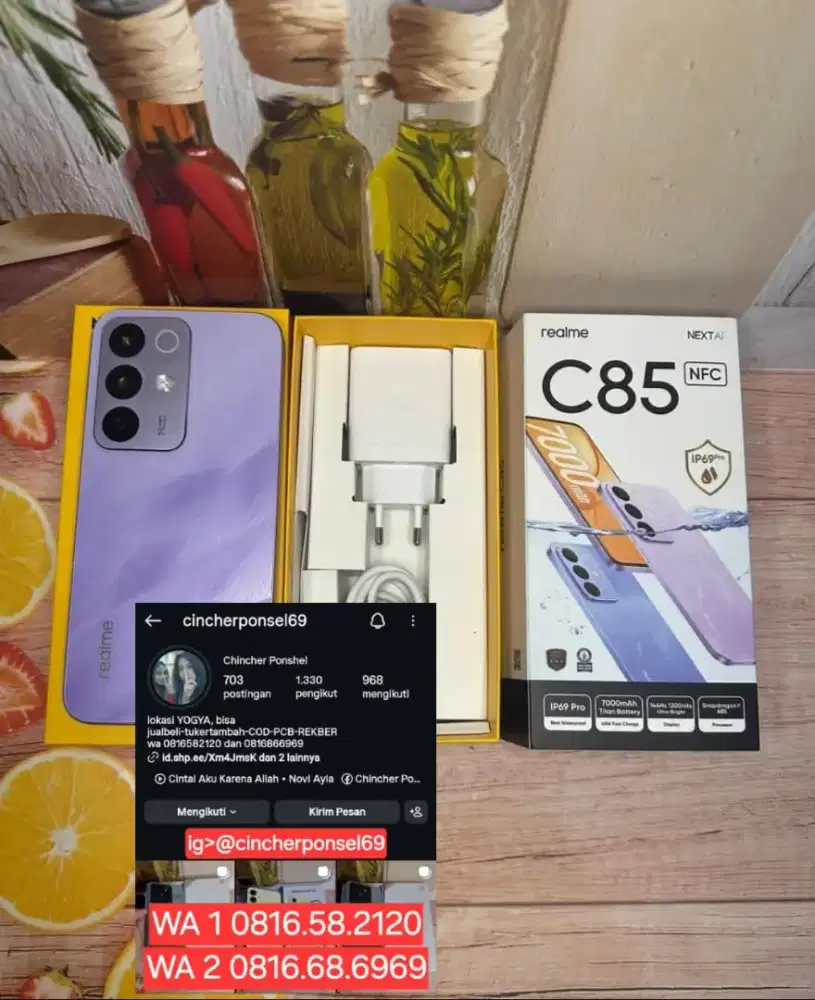 Jual hp likenew Realme C85 NFC 8/256GB istimewa