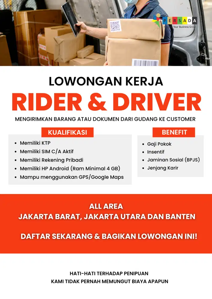 Lowongan Kerja Kurir/Driver Ekspedisi All Area Jakarta dan Banten