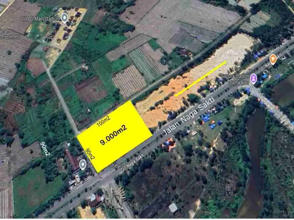 TANAH KOMERSIAL 9000M² DEKAT UNRI & LIVING WORLD