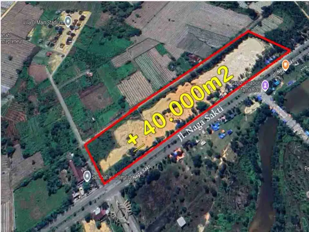 TANAH LUAS 1,6 HA, STRATEGIS DEKAT TERMINAL & STASIUN UTAMA RIAU