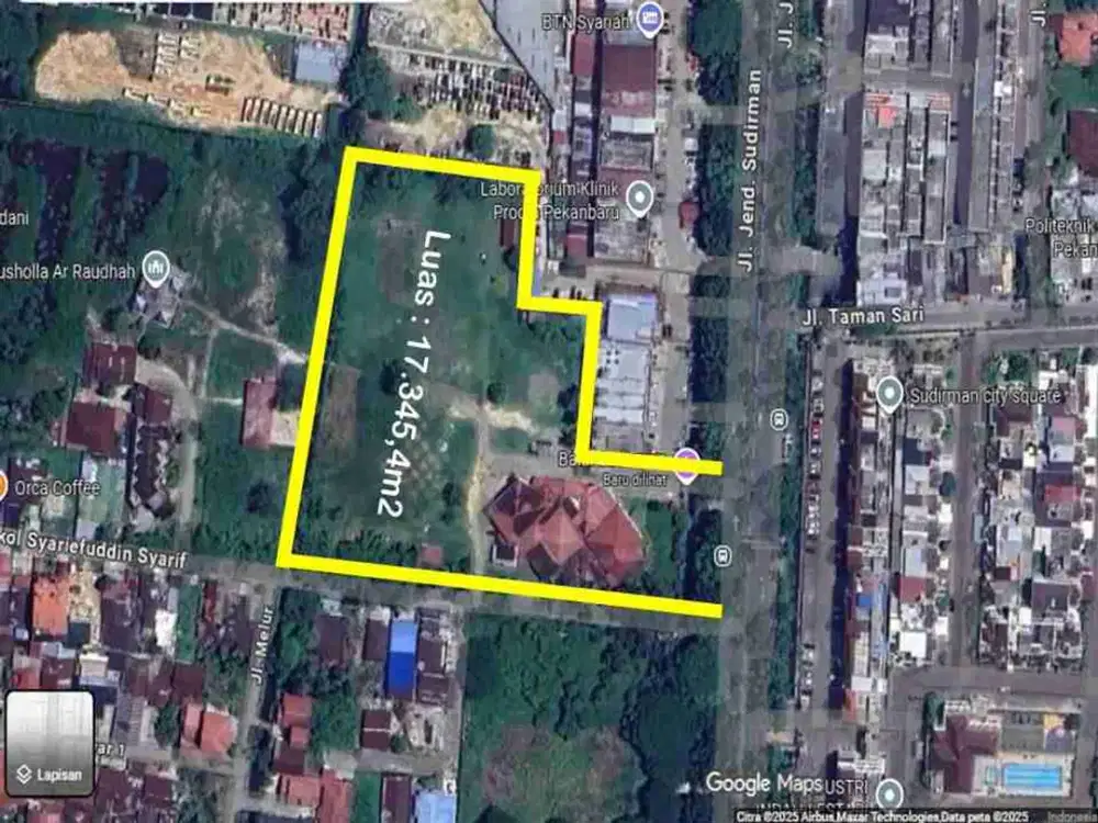 LAHAN PREMIUM 1,7 HA & GEDUNG DI JL. SUDIRMAN PEKANBARU