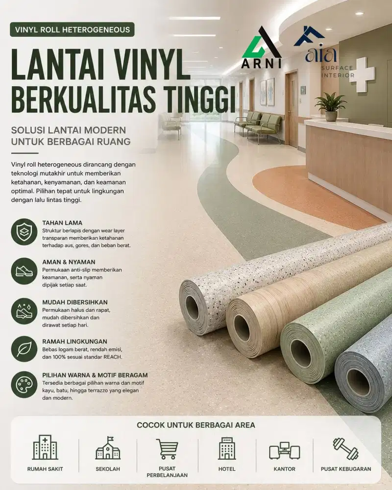 Vinyl Roll Arni Heterogeneous | Lantai Vinyl Rumah Sakit | Lantai Viny