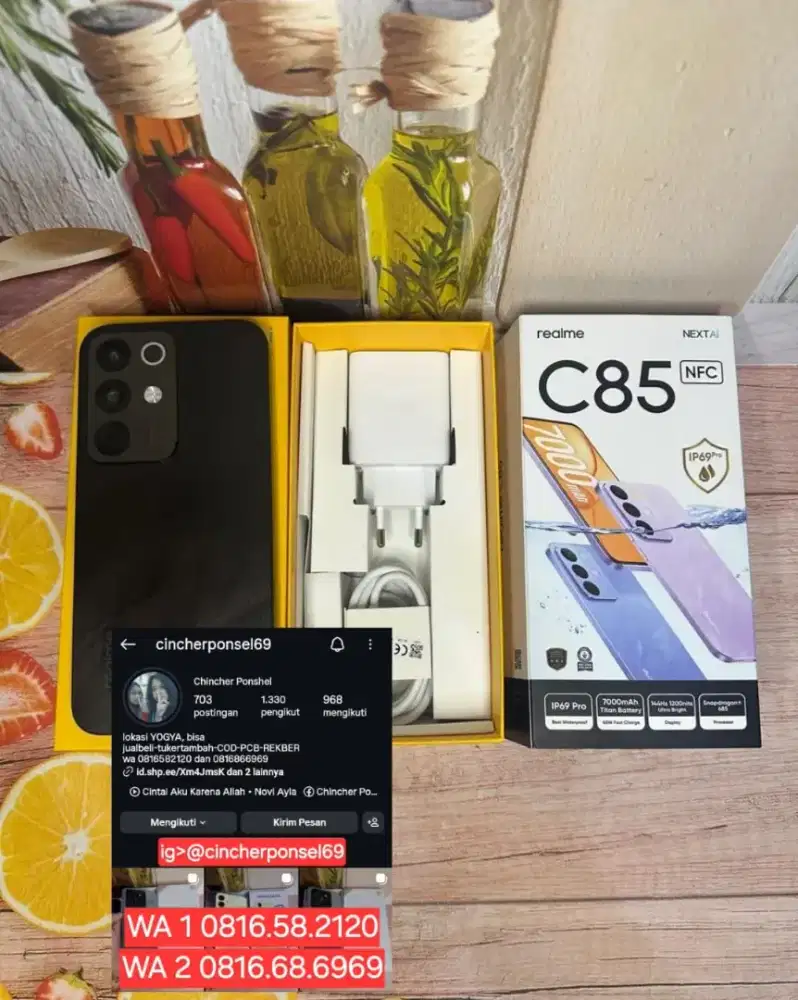 Jual hp likenew Realme C85 NFC 8/256GB istimewa