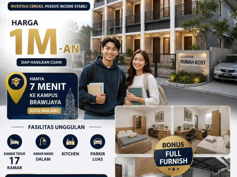 rumah kost 8 menit mall matos dan kampus Brawijaya kota malang