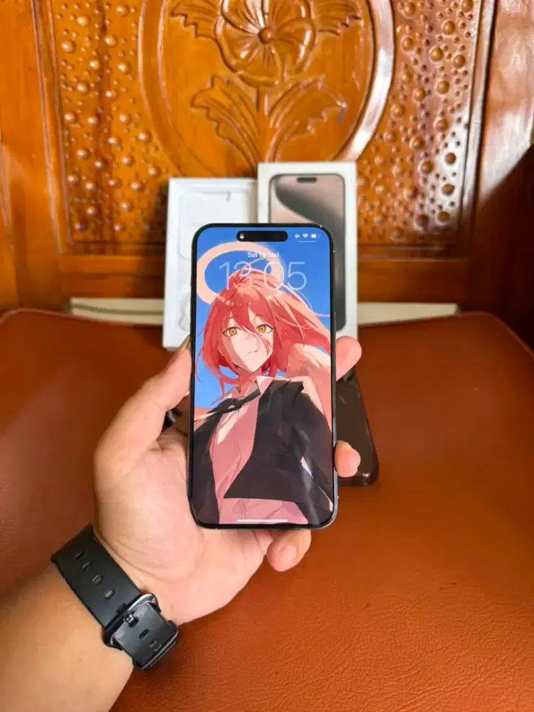 iPhone 15 Pro Max Natural Titanium 256 GB Ex Resmi Beacukai Ibox