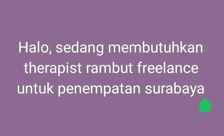 LOWONGAN FREELANCE THERAPIST RAMBUT
