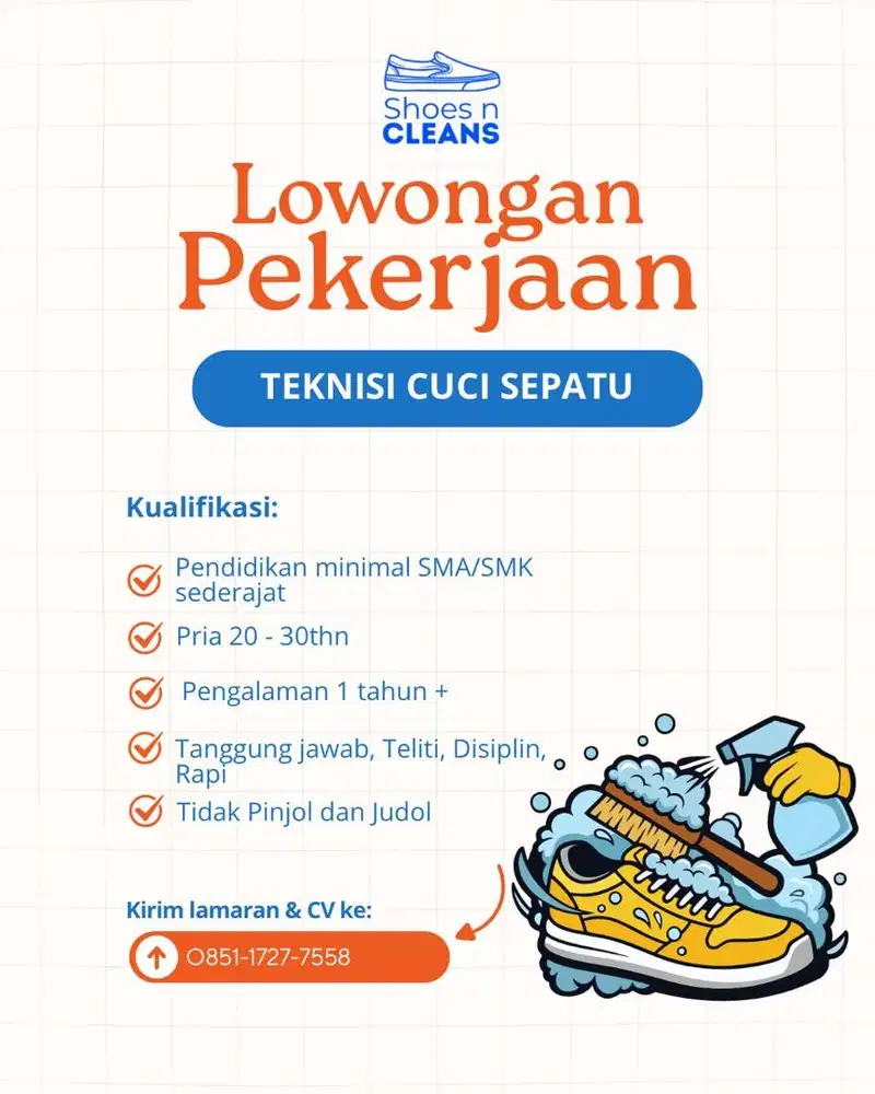 Teknisi Cuci Sepatu