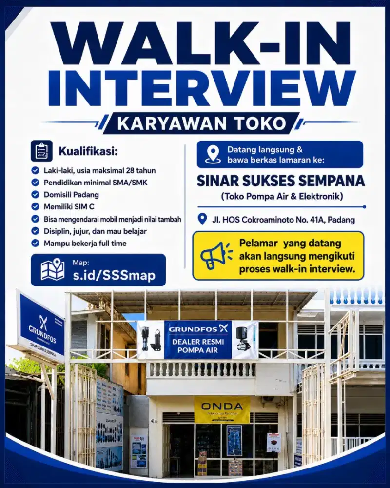 Karyawan Toko Pompa Air Padang