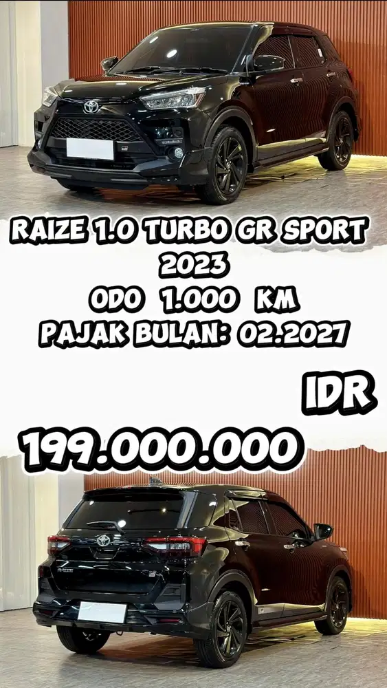 [ ODO 1.000 KM ] TOYOTA RAIZE GR SPORT 1.0 TURBO 2023 AT