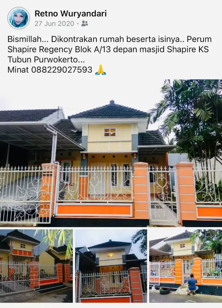 Disewakan Rumah beserta isinya