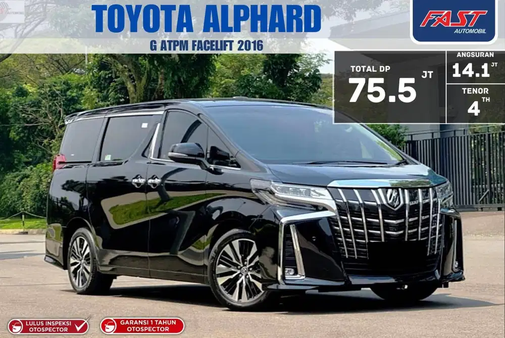 LOW KM 14RB GARANSI 1TH PAJAK PANJANG TOYOTA ALPHARD G ATPM 2016