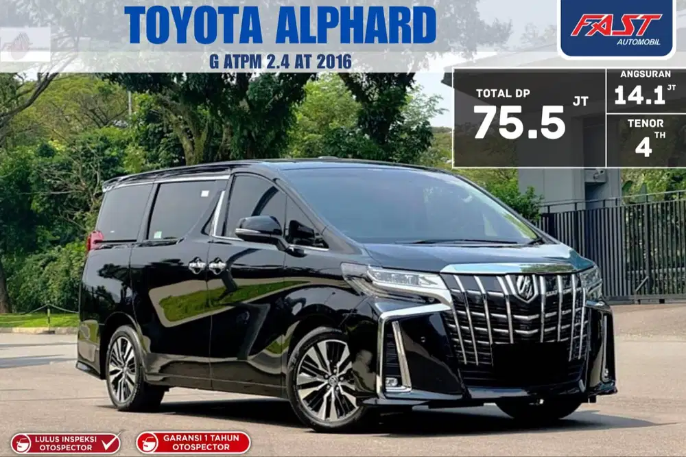 LOWKM14RB PAJAKPANJANG GARANSI TOYOTA ALPHARD G ATPM 2016 2.4 FACELIFT