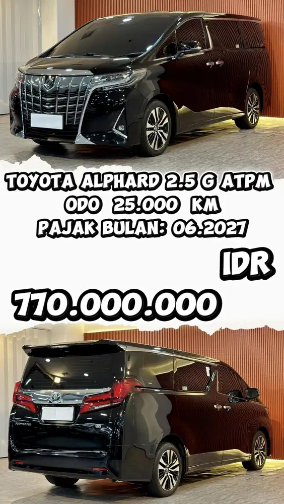 [ ODO 25.000 KM ] TOYOTA ALPHARD G ATPM AT 2022 SIAP LANGSUNG PAKAI
