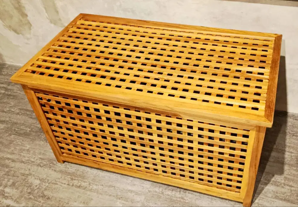 Meja Kopi / Kotak Penyimpanan Kayu Jati Solid Premium 90 x 50 x 50 cm