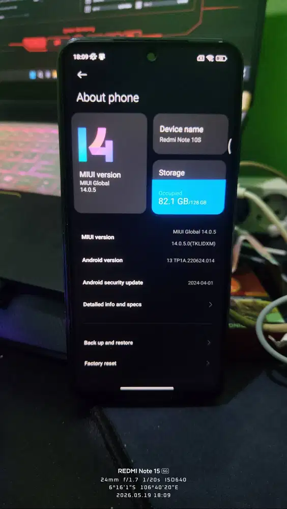 Redmi Note 10S 8/128GB NFC, Minus.