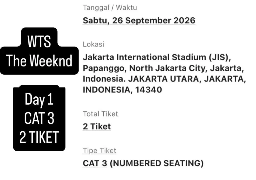 THE WEEKND TIKET CAT 3
